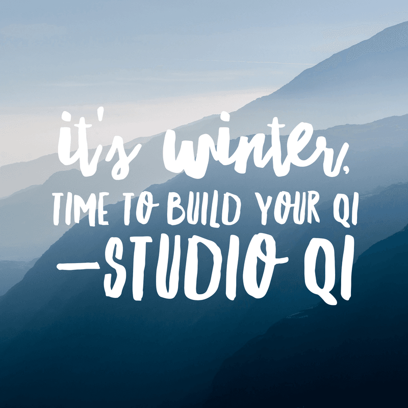 It's Winter, time to build your Qi It's Winter, time to build your Qi